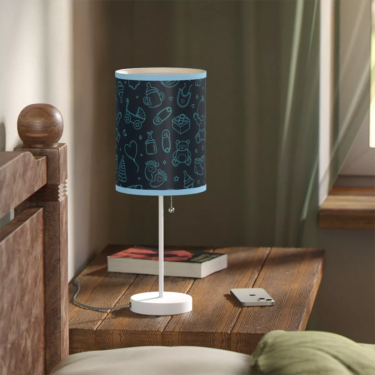 Baby Blue Table Baby Themed Lamp Nursery Table Lamp Baby Shower Gift