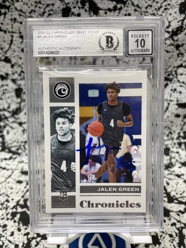 JALEN GREEN ON CARD AUTO 2021-22 CHRONICLES RC ROCKETS 10 BEAUTIFUL AUTO BECKETT