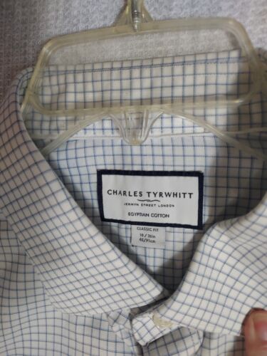 Charles Tyrwhitt Hemd Herren 18 36 Langarm Knopf Ägyptische Baumwolle Kariert - Bild 2 von 7