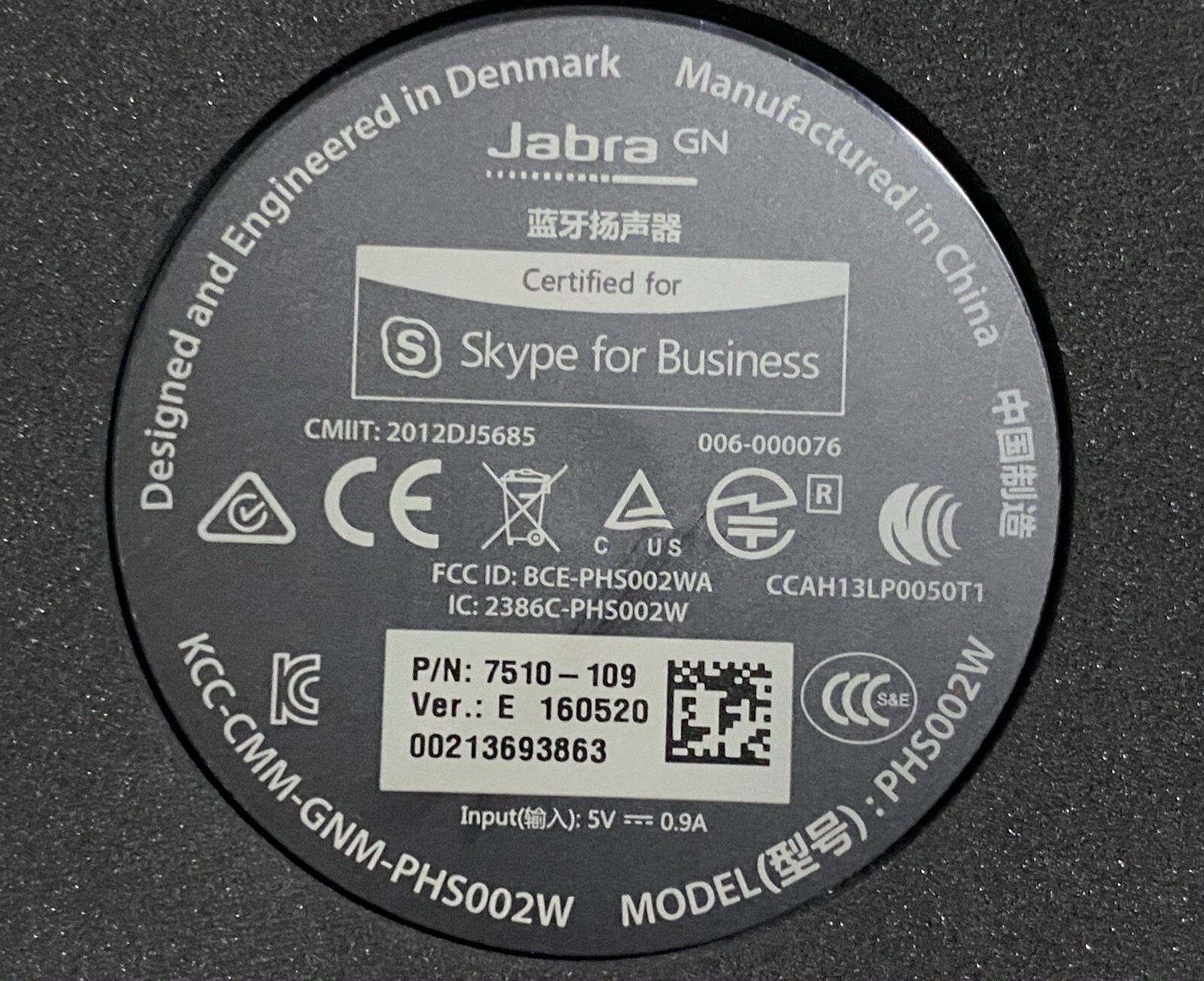 Jabra 510 USB & Blutooth Portable Conference Speakerphone Model PHS002W ...