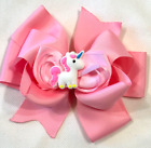 Beautiful White Unicorn with a pink mane Inspired Hair Bow for girls