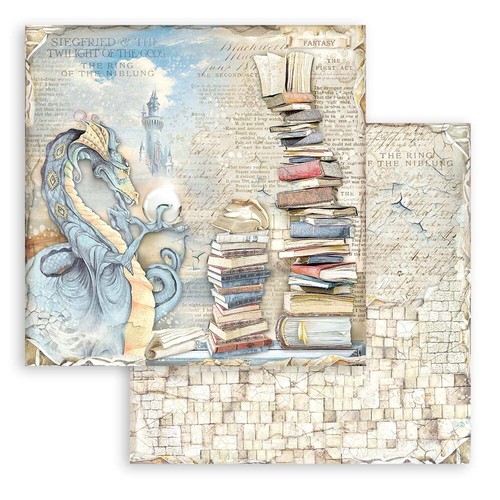 BIBLIOTECA VINTAGE Stamperia - Papel Doble Cara 8" X 8" - 10 HOJAS - ABRIL 2023 - Imagen 9 de 13