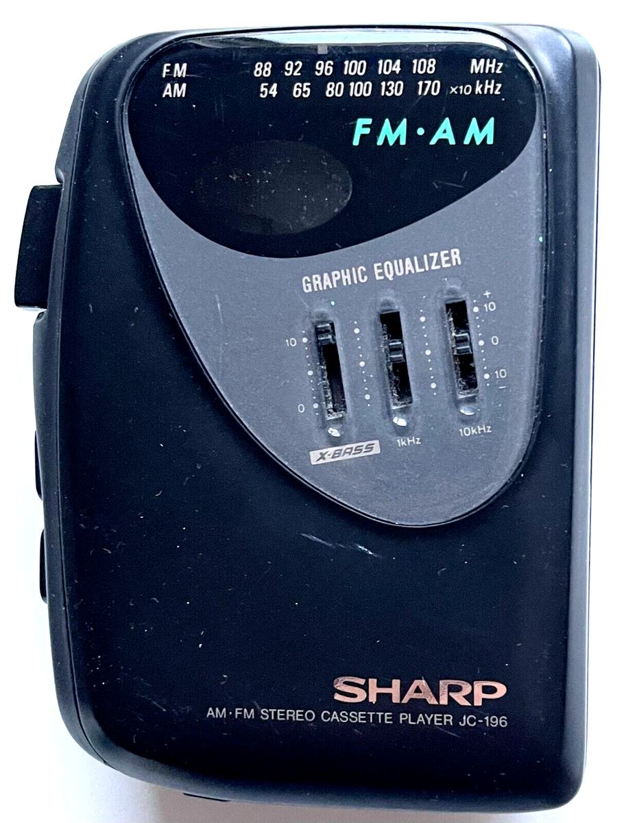 SHARP FM/AM STEREO CASSETTE PLAYER JC-196 WITH GRAPHIC SHARP FM/AM STEREO CASSETTE PLAYER JC-196 WITH GRAPHIC