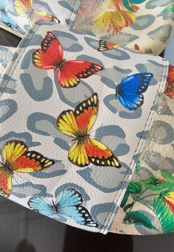 Johnny Was Mayflower Blumen/Schmetterling Sandale Pool Pantoletten mehrfarbig Größe 8 98 $ - Bild 6 von 10