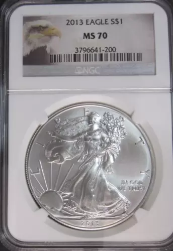 2013 American Silver Eagle~ NGC Certified Graded MS70~ Classic Label~ Free S/H