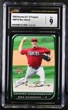 2008 Bowman Draft Picks & Prospect BDP33 Max Scherzer RC CSG 9 Mint