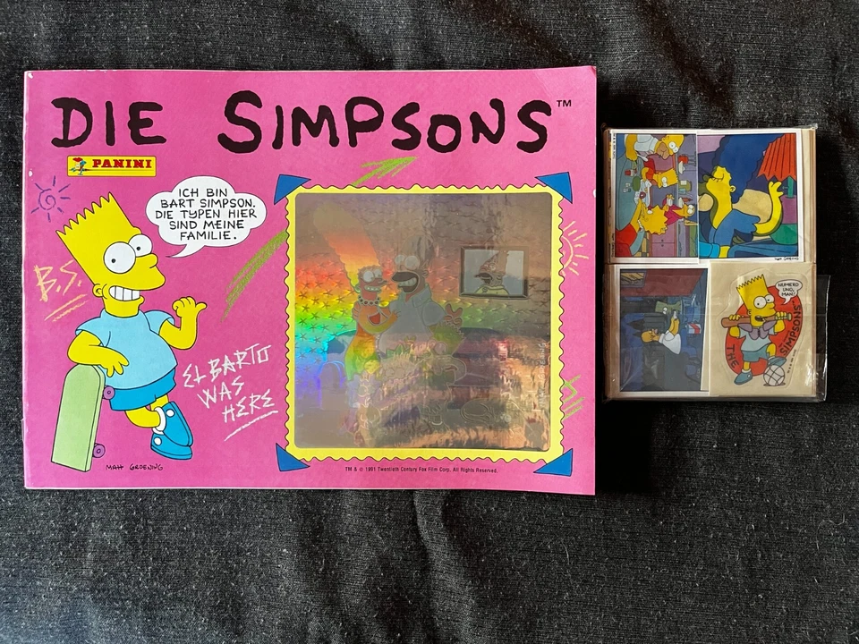 EMPTY VUOTO ALBUM + SET COMPLET VIGNETTES PANINI THE SIMPSONS CENTURY FOX 1991 - Photo 1/2