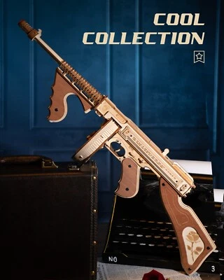 ROKR Thompson Submachinegun 3D Wooden Puzzle Model Adults DIY Best Gifts - Image 1 of 4