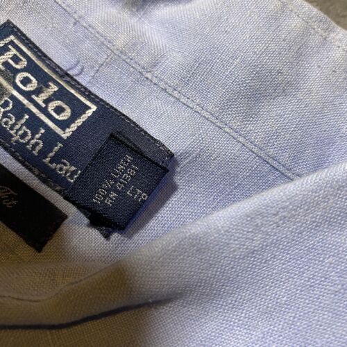 Polo Ralph Lauren Herren 100% Leinen Classic Fit Blau Langarm Hemd XL *lesen - Bild 3 von 8