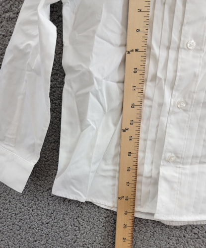 Nautica Pleated Button Front Shirt & Bowtie Little Boys 7 White Long Sleeve~ - Picture 7 of 17