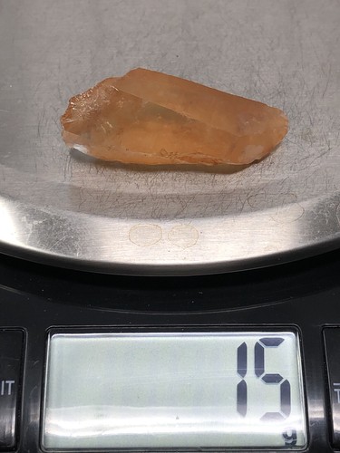RARE Tangerine Lemurian Natural Quartz Wand Brazil 15g N2 - Picture 12 of 12