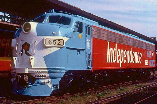 Rock Island Railroad EMD E8 652 in Bicentennial Livery in Chicago, IL 1976 5 x 7