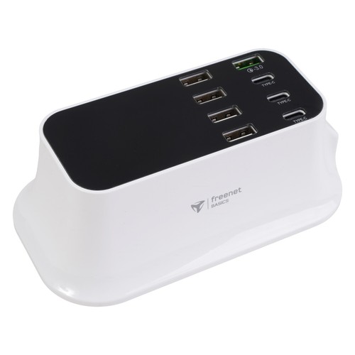 Freenet 42W Schnell Ladegerät QC 8-Fach Netzteil USB-C USB-A Desktop Ladestation - Bild 4 von 8