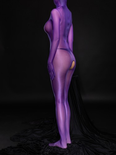 Damen Strumpfhose ouvert Dessous Netz transparent Overall komplett Strampler offener Schritt - Bild 58 von 67