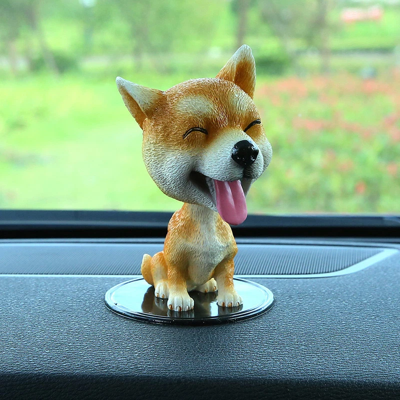 Resin Car Decoration Bobble Head Animal Dog Set Statue Resin Home