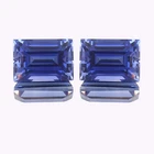 Natural Ceylon Blue Sapphire Emerald Cut Loose Gemstone Matching Pair 12 x 10 MM