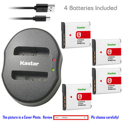 Kastar Battery Dual Charger for Sony NP-BG1 NPFG1 Sony Cyber-shot DSC-H70 Camera