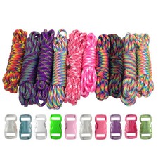 Paracord Kit Tie-Dye Crafting Set DIY Craft Kit Combo 100 ft Paracord 10 Buckles