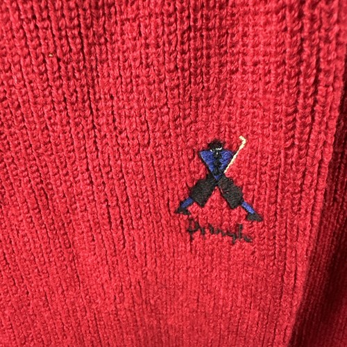 Pringle Nick Faldo Men Jumper Sweater Golf Sport Round Neck Scotland Red XL Wool - Picture 15 of 15