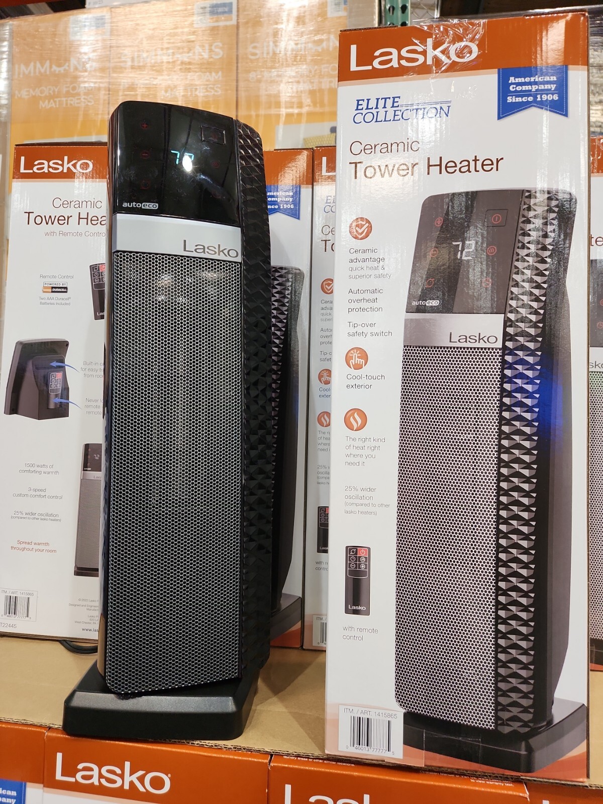 Lasko CT22445 Ceramic Tower Heater with Remote Black 46013777775 eBay