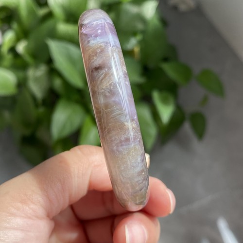 Natural Rare Dream Amethyst Crystal Gemstone Bangle Inside Diameter 56.5mm C33 - Picture 5 of 8