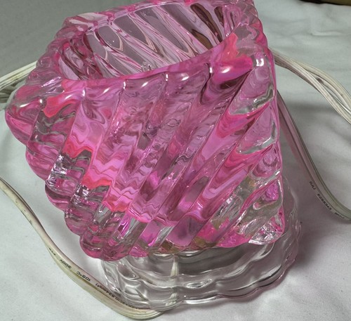 Pink Glass Fragrance Diffuser Burner  Electric Oil Warmer  w/ Dimmer No Bowl - Picture 9 of 10