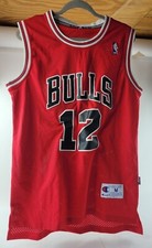  NBA Adidas Chicago Bulls Kirk Hinrich Jersey 12 Mens Large SEWN Red Rose Size M