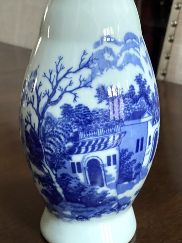 Chinese Porcelain Bud Vase-Chinoiserie Landscape 10” - Picture 9 of 14