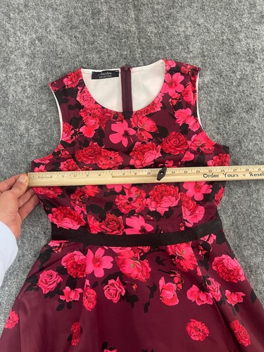 Aniston Selected A Line Dress Womens 6 Swing Floral Red Sleeveless NEW N333 - Picture 8 of 10