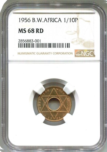 British West Africa - 1956 1/10d NGC MS68 RED Top Pop - Picture 1 of 2