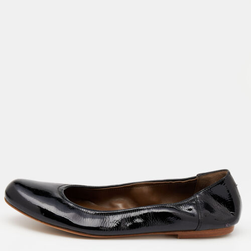Marni Black Patent Leather Scrunch Ballet Flats Size 36 - Picture 1 of 8