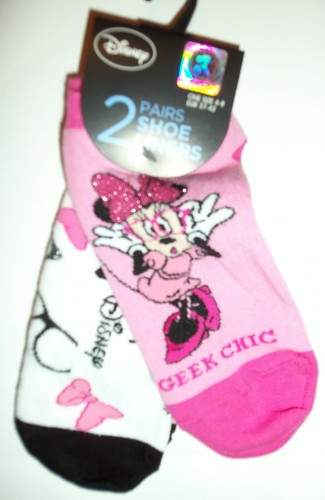 2 pk Ladies / Girls Shoe Liners with Minnie Mouse or Daisy Duck. size 4-8 - Picture 4 of 5