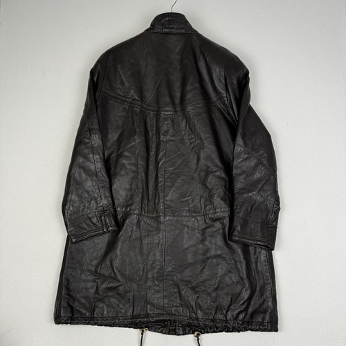 Per Me Leather Jacket Vintage Button Trench Coat Smooth Soft Size Large - Picture 7 of 11