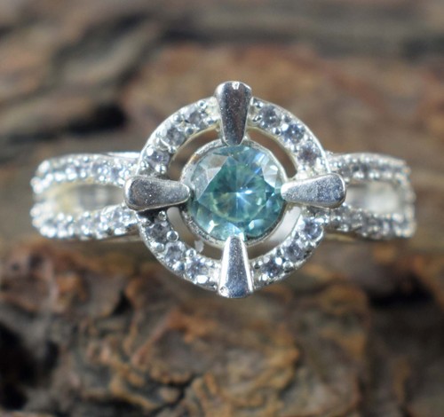 Blue Diamond Solitaire 1.26 Carat Round Brilliant Cut Certified Ring See Video - Picture 4 of 7