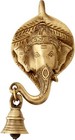 Religious Ganesha Face Brass Wall Hanging with Bell
