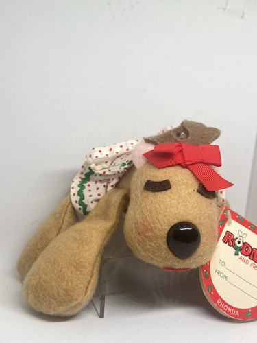 Vintage Hallmark Rhonda Reindeer Plush Beanie Stuffed Animal 1984 Christmas - Picture 3 of 9