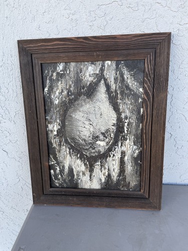 original framed black & white oil signed 16.5 x 20.5 - Picture 4 of 8