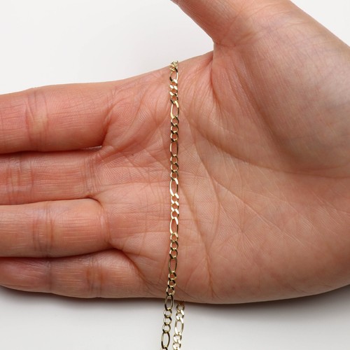 10K Solid Yellow Gold Custom Figaro Choker Necklace Chain 2.0-3.0mm 11-15" -Link - Picture 9 of 10