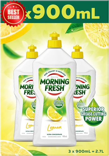 Dishwashing Liquid Lemon 3x900ml Grease Cutting Kitchen Dish Soap Cleaner Pack - Picture 7 of 12