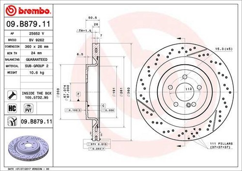 Brembo Rear Brake Disc Fits Mercedes C-Class AMG GT S-Class SL E-Class - Picture 4 of 4