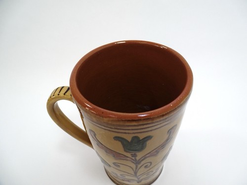 2 Vintage Folk Art Studio Pottery Vase Mugs Earthenware Poland Cepelia 7.5” - Picture 7 of 15