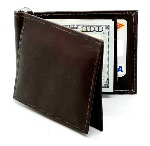 RFID Blocking Genuine Leather Z Fold Money Clip Front Pocket Wallet - Picture 9 of 16