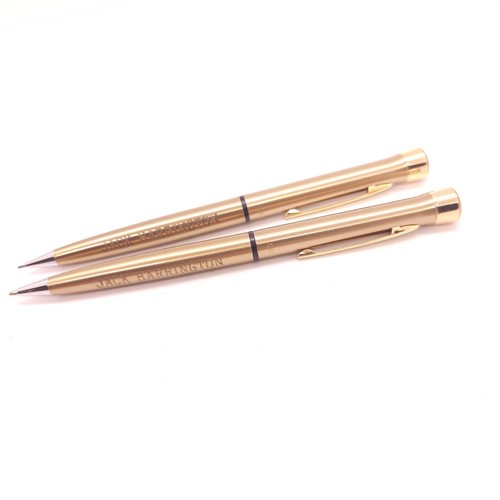 Garland Vintage Pen And Mechanical Pencil Set Gold Colored With Gold Trim - Picture 5 of 7
