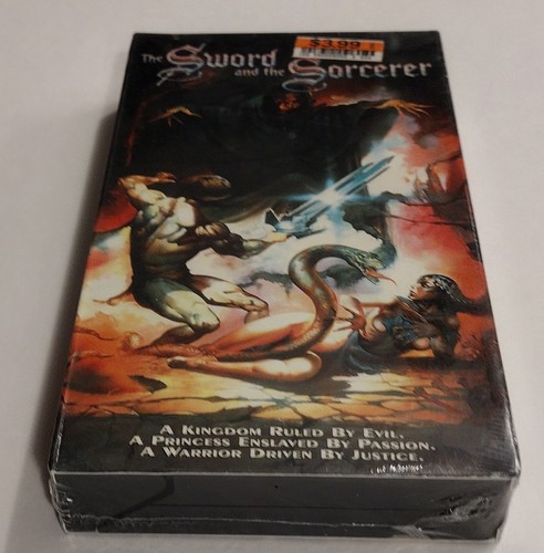 THE SWORD AND THE SORCERER VHS FACTORY SEALED store price tag upc sticker - Picture 7 of 8