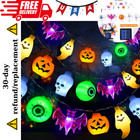 Halloween Lights Spooky Indoor Outdoor Decorations Pumpkin Ghost Skull Bat Decor