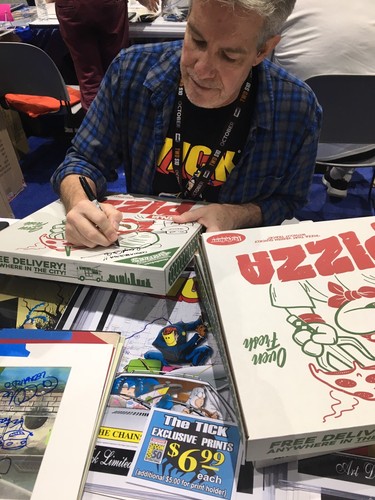SIGNED TEENAGE MUTANT NINJA TURTLES TMNT PIZZA BOX SUPER 7 ROB PAULSEN EASTMAN - Picture 4 of 10