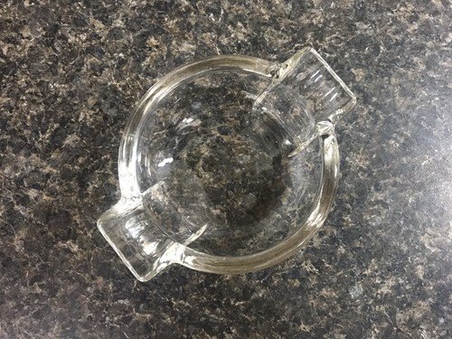 Vintage Mid-Century Clear Glass Round Art Deco Ashtray 5 1/4" x 4" - Picture 11 of 12