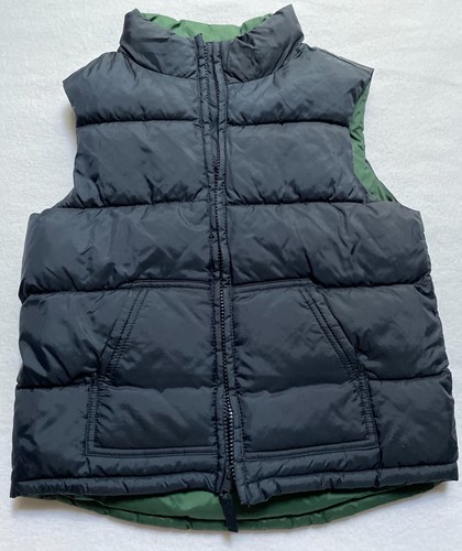 Gymboree Boys Black / Dark Green Fall Winter Puffer Vest Pockets Small 5/6 - Picture 1 of 9