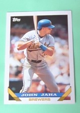 1993 Topps Milwaukee Brewers Baseball Card #181 John Jaha