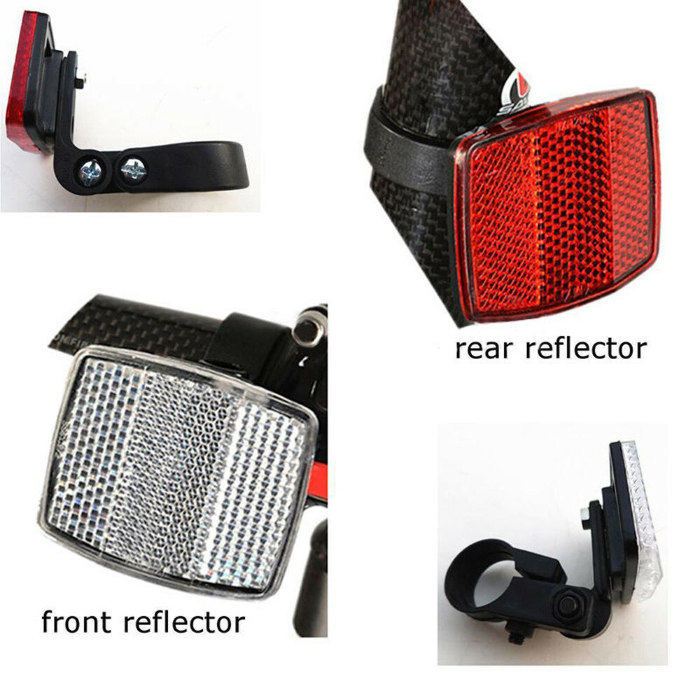 Handlebar Mount Safe Reflector Bicycle Bike Front Rear Warning Red